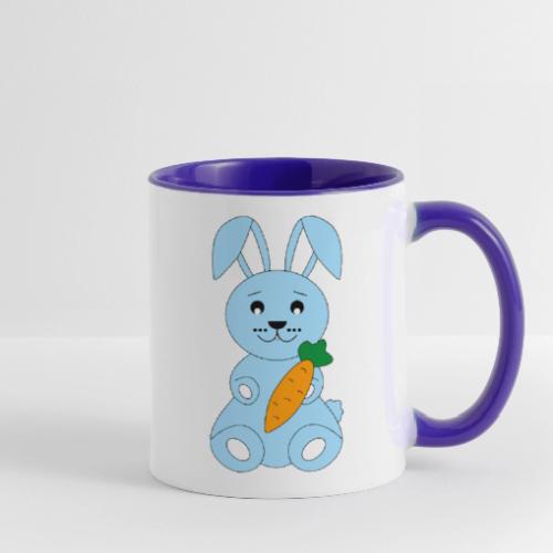 Cute Blue Bunny — Newborn Baby and Nursery Gift - Contrast Coffee Mug