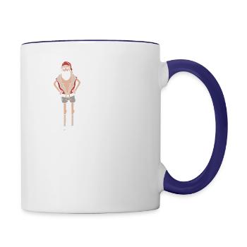 Christmas Santa Claus Carbs Holiday Foodie - Contrast Coffee Mug - white/cobalt blue - Right