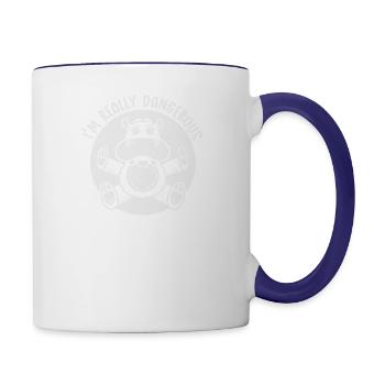 Danger Hippo Mono 1 - Contrast Coffee Mug - white/cobalt blue - Right