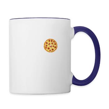 Pizza Lover Italian Foodie Funny Humor - Contrast Coffee Mug - white/cobalt blue - Right