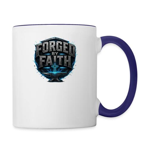 Forged By Faith Cyan Design - Contrast Coffee Mug