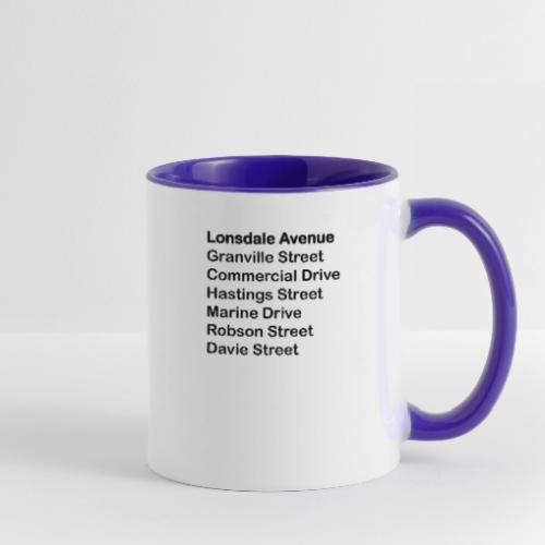 Street Names Black Text - Contrast Coffee Mug