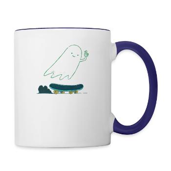Skater Ghost - Contrast Coffee Mug - white/cobalt blue - Right