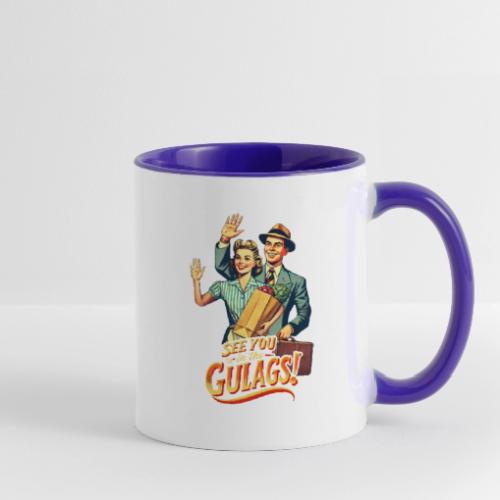 See You In The Gulags, Neighbor! (On White, Front) - Contrast Coffee Mug