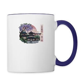 the atmosphere of Japanese art - Contrast Coffee Mug - white/cobalt blue - Right