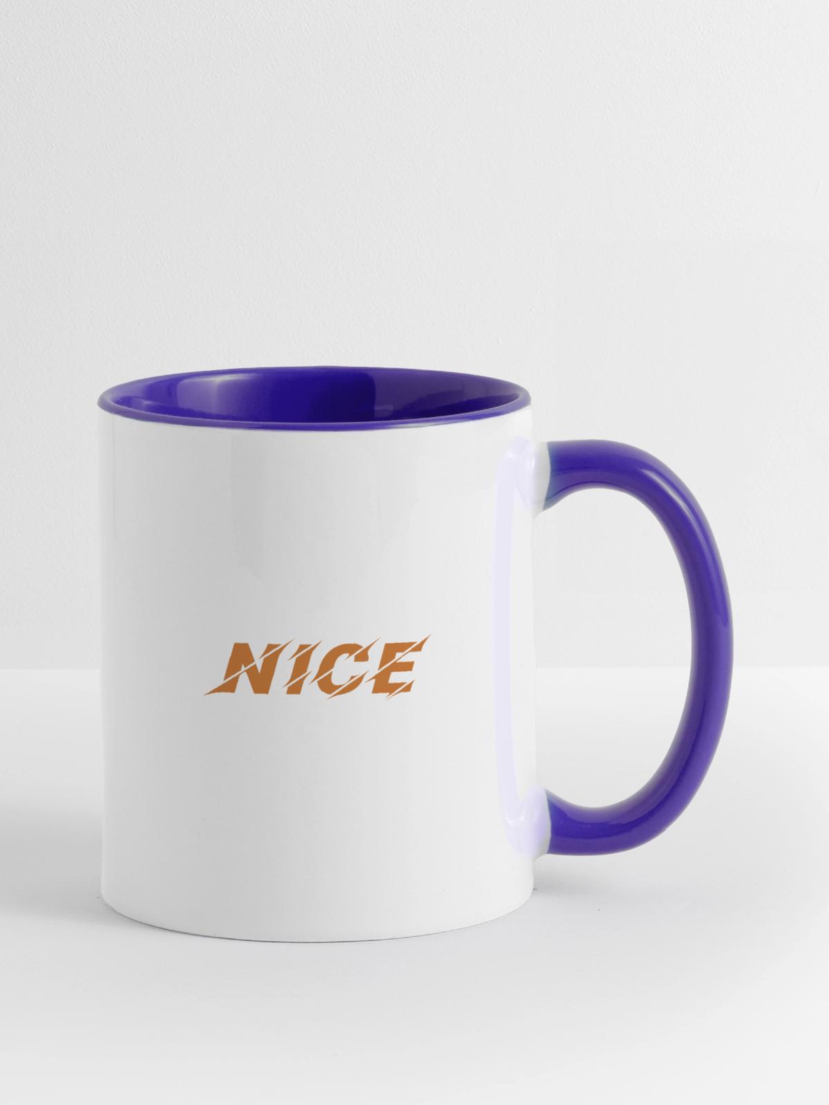 LXIX in latin - Contrast Coffee Mug - white/cobalt blue - Right