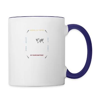 Vintage digital watch clock screen - Contrast Coffee Mug - white/cobalt blue - Right