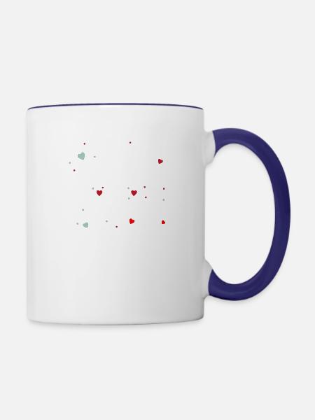 I Teach The Sweetest Little Hearts Valentines - Contrast Coffee Mug - white/cobalt blue
