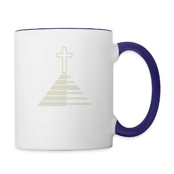Religious Christian Piano Lover - Contrast Coffee Mug - white/cobalt blue - Right
