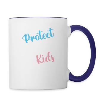 Protect Trans Kids - Contrast Coffee Mug - white/cobalt blue - Right