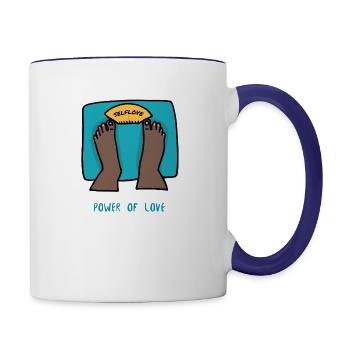 Power Of Love - Contrast Coffee Mug - white/cobalt blue - Right