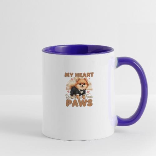 My Heart Walks on Four Paws – Pomeranian tee - Contrast Coffee Mug