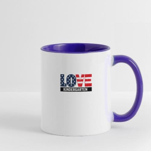 Love Kindergarten Patriotic Graduation - Contrast Coffee Mug