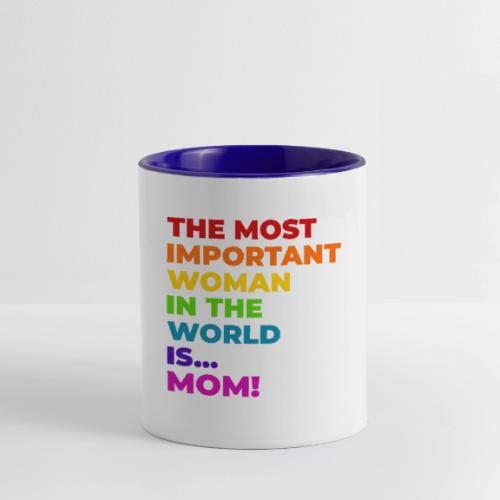Mom: The Most Important Woman in the World - Contrast Coffee Mug