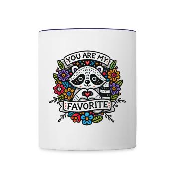 You are my FAVORITE Raccoon Cute Racoon Funny Gift - Contrast Coffee Mug - white/cobalt blue - Front