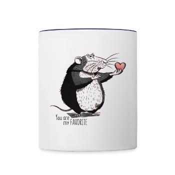 You Are My Favorite Rat | Funny Rodent Lover Gifts - Contrast Coffee Mug - white/cobalt blue - Front