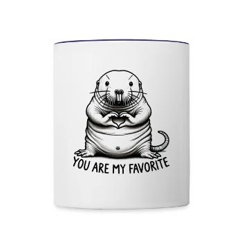 Naked Mole-Rat You Are My Favorite Funny and Cute - Contrast Coffee Mug - white/cobalt blue - Front