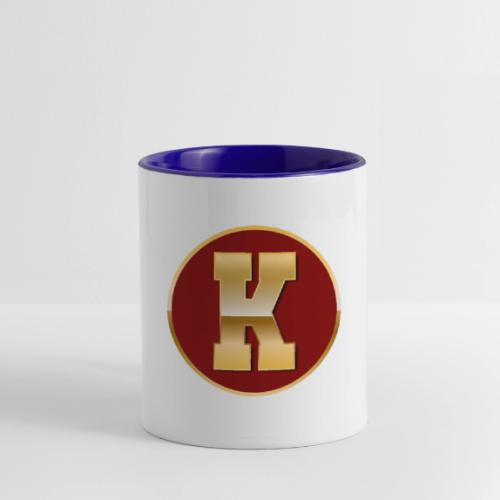 Letter K – Capital Varsity Alphabet Monogram - Contrast Coffee Mug