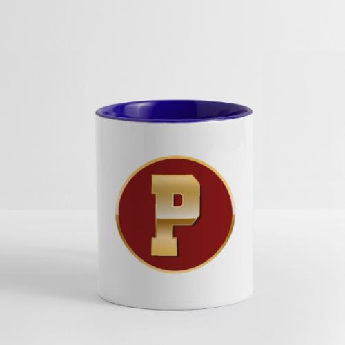 Letter P – Capital Varsity Alphabet Monogram - Contrast Coffee Mug