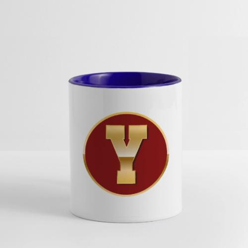 Letter Y – Capital Varsity Alphabet Monogram - Contrast Coffee Mug