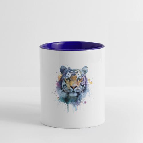 Splash-Art Tiger Face - Contrast Coffee Mug