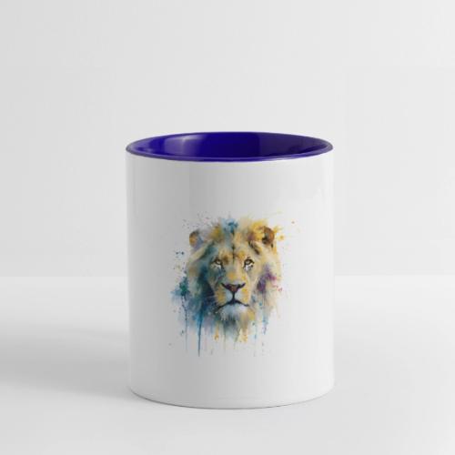 Splash-Art Lion Face - Contrast Coffee Mug