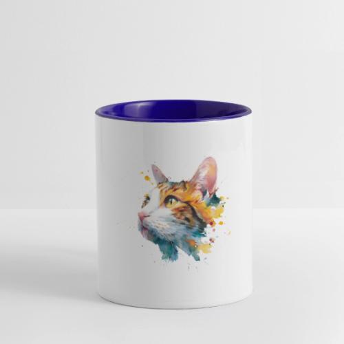 Cat: Feline Ink Burst - Contrast Coffee Mug