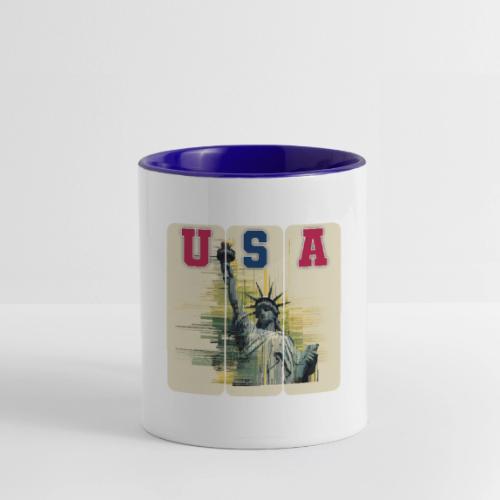 Art illustration of the Statue of Liberty - Contrast Coffee Mug