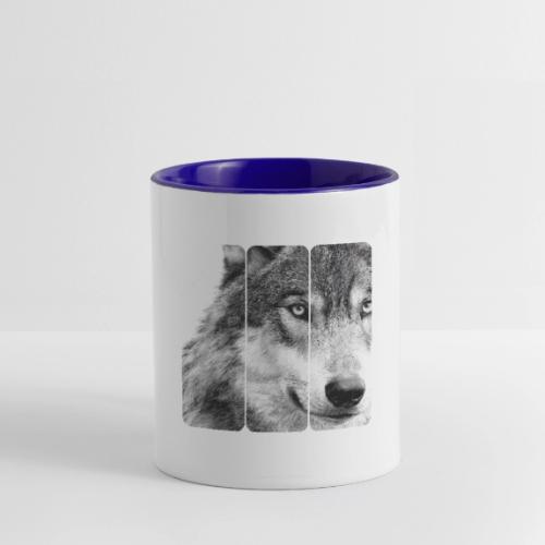 Wolf Face Triptych: Silent Alpha - Contrast Coffee Mug
