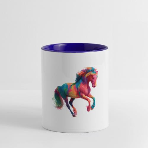 Colorful Paint Splatter Horse Art - Contrast Coffee Mug
