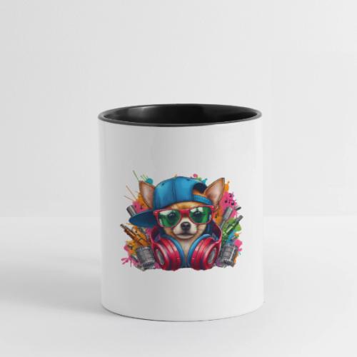 CHIHUAHUA WEARING SUNGLASSES - Contrast Coffee Mug