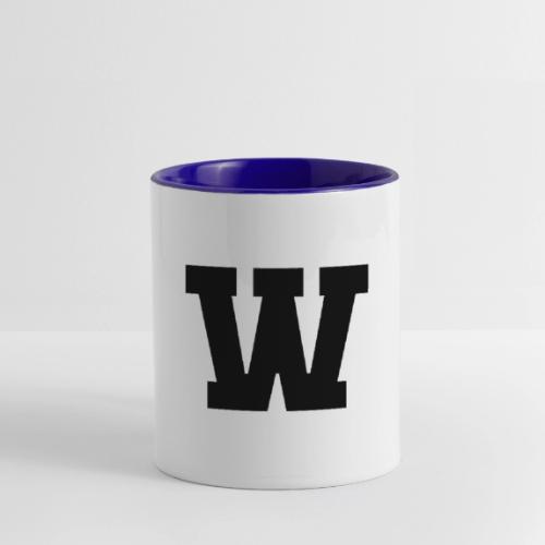 Varsity Letter W Collegiate Font Design - Contrast Coffee Mug