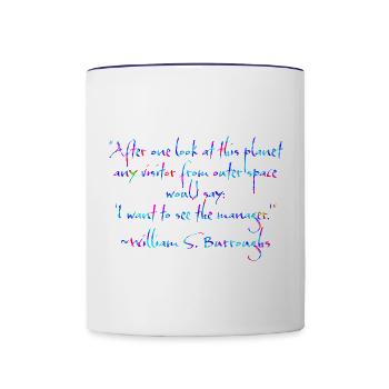 After one look... - Contrast Coffee Mug - white/cobalt blue - Front