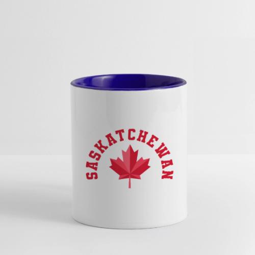 Saskatchewan with maple leaf - Contrast Coffee Mug