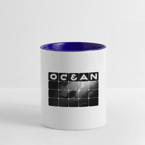 Ocean: Monochrome descent of a scuba diver - Contrast Coffee Mug