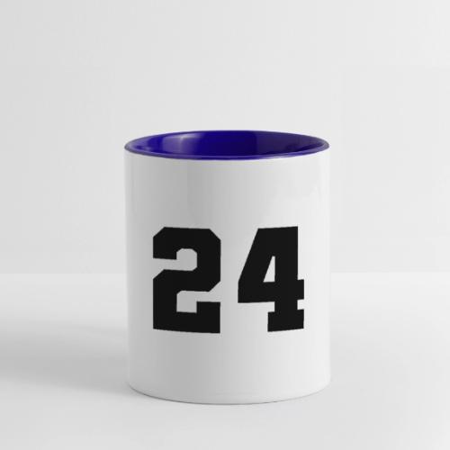 Varsity Number 24 College Font - Contrast Coffee Mug