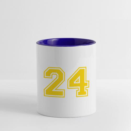 Number 24 in a classic athletic collegiate font - Contrast Coffee Mug