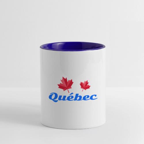 Québec with two red maple leaves - Contrast Coffee Mug