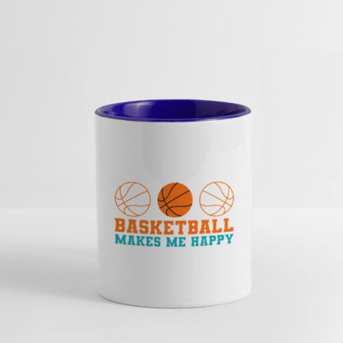 Basketball makes me happy - Contrast Coffee Mug
