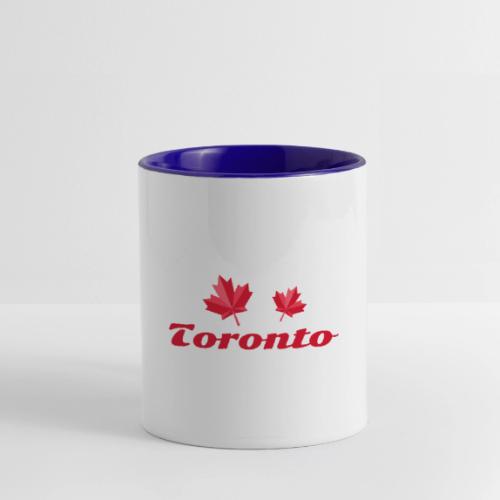 Toronto with two red maple leaves - Contrast Coffee Mug