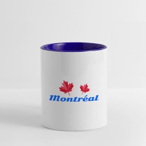 Montréal with two red maple leaves - Contrast Coffee Mug