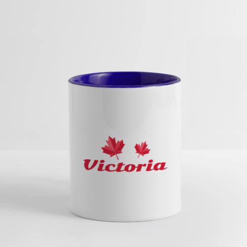 Victoria with two red maple leaves - Contrast Coffee Mug
