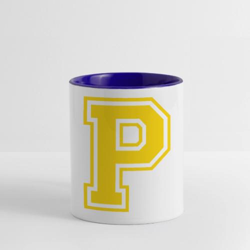 Letter P – Capital Athletic Alphabet Monogram - Contrast Coffee Mug