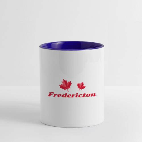 Fredericton with two red maple leaves - Contrast Coffee Mug