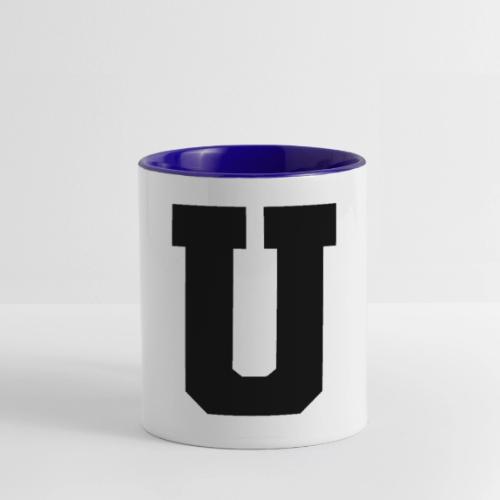 Varsity Letter U Collegiate Monogram - Contrast Coffee Mug