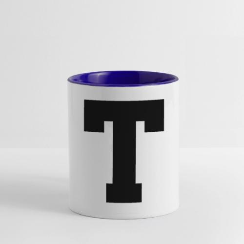 Varsity Letter T Athletic Font Design - Contrast Coffee Mug