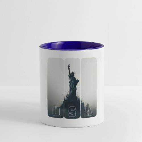 USA: Liberty Rising Over Manhattan - Contrast Coffee Mug