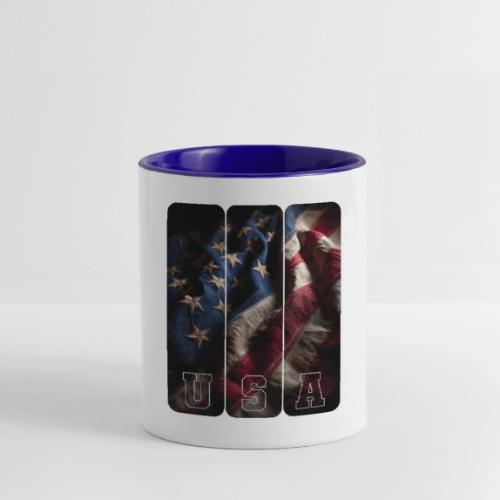 USA: Worn Stars and Stripes - Contrast Coffee Mug