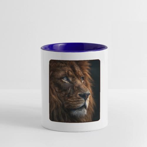 Lion Portrait Majestic Wildlife Design - Contrast Coffee Mug