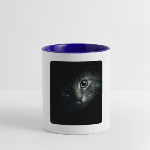 Cat Face in Shadow Close-Up Design - Contrast Coffee Mug